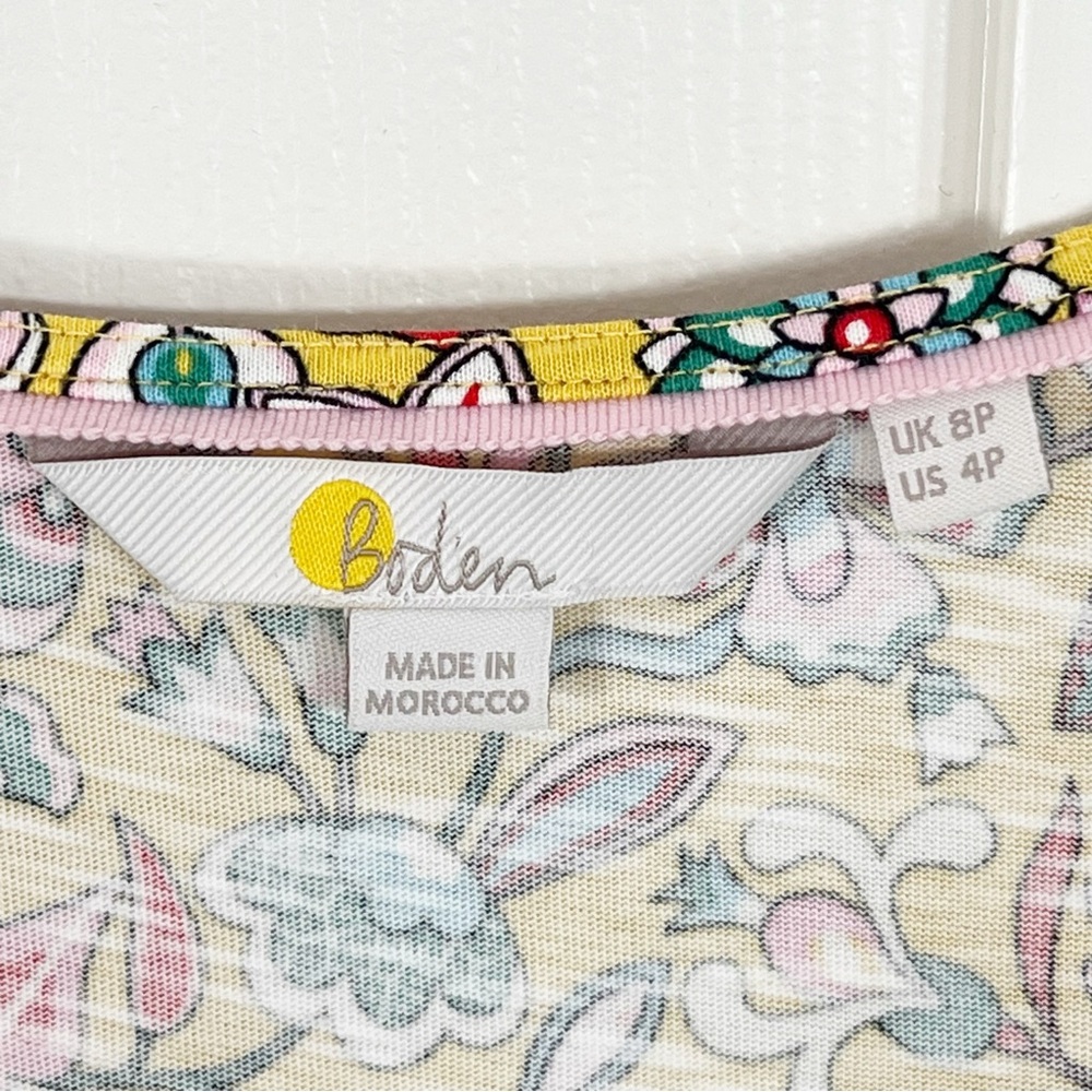 Boden Voop Cotton Tiered Midi Dress Daffodil Kaleidoscopic Floral 4P Boho - Picture 6 of 13